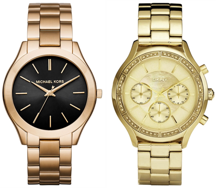 Jednodušší a zdobenější dámské hodinky Michael Kors a DKNY