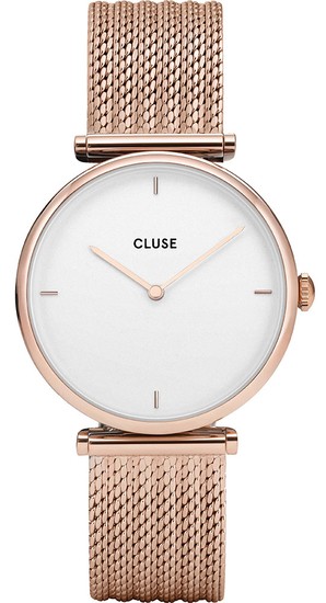 CLUSE TRIOMPHE MESH ROSE GOLD  WHITE GIFT BOX CG0108208001