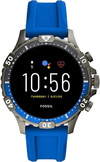 FOSSIL Gen 5 Smartwatch Garrett HR Blue Silicone FTW4042