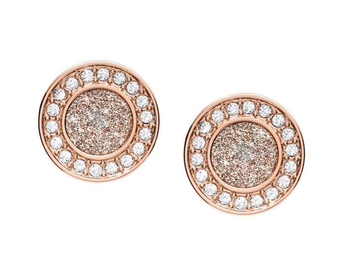 FOSSIL Halo Rose Gold-Tone Studs JF03263791