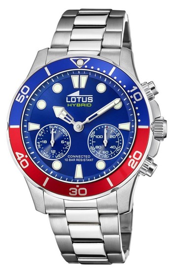 LOTUS MEN'S BLUE CONNECTED STAINLESS STEEL L18800/4