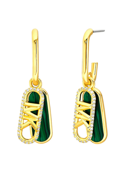 Michael Kors | Precious Metal-Plated Brass And Acetate Pavé Empire Link Earrings | MKJ8293MC710