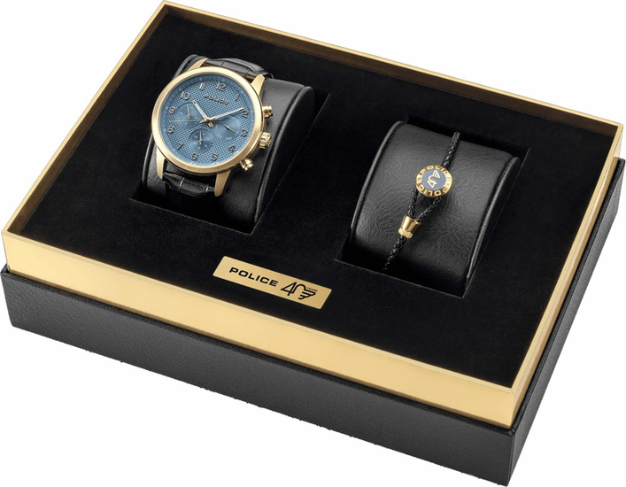 The Anniversary Collection Watch And Bracelet Gift Set By Police For Men PEWJF0030401