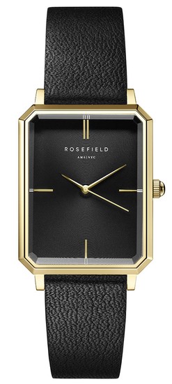 ROSEFIELD The Elles Black Sunray Black Leather Gold OBSBG-O49