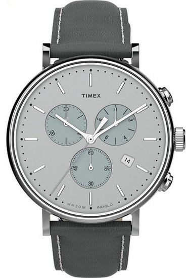 TIMEX FAIRFIELD CHRONOGRAPH 41MM LEATHER STRAP WATCH TW2T67500