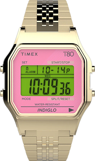 TIMEX T80 34MM STAINLESS STEEL BRACELET WATCH TW2V19400