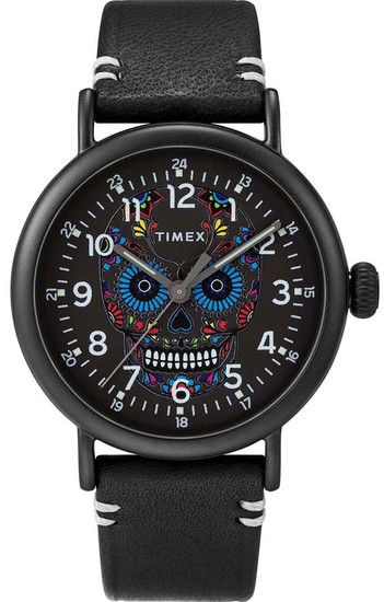 Timex Standard Dia de los Muertos 40mm Leather Strap Watch TW2U95200
