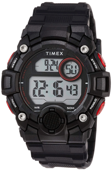 TIMEX A-Game DGTL 50mm Black/Red Resin Strap Watch TW5M27600