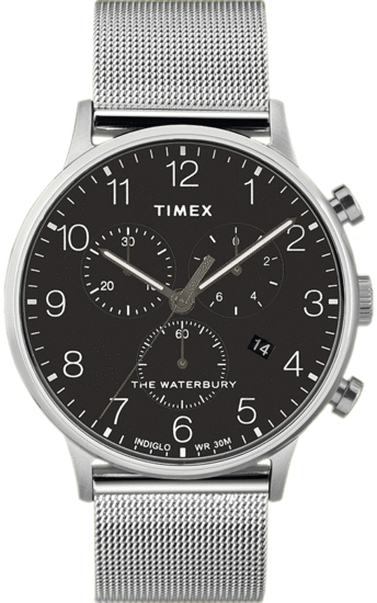 TIMEX Waterbury Classic Chronograph 40mm Stainless Steel Mesh Band Watch TW2T36600