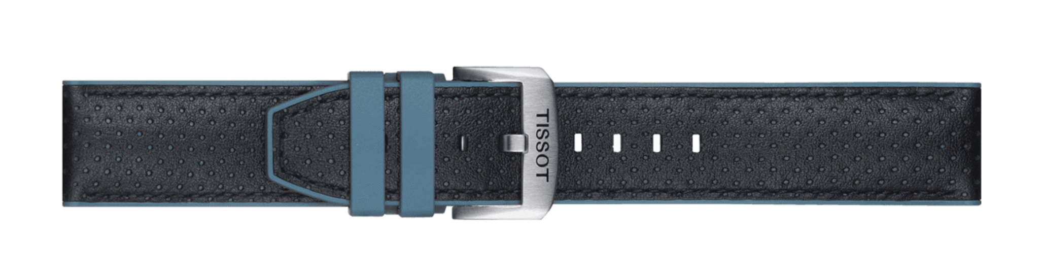 TISSOT T852.046.785 OFFICIAL BLUE LEATHER AND RUBBER STRAP LUGS 22 MM