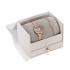 OLIVIA BURTON Mini Grey And Rose Gold Lucky Bee Watch & Bobble Chain Bracelet Gift Set OBGSET140