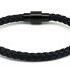 SINGLE BLACK LEATHER BRACELET WITH MAGNETIC CLASP BY MENVARD MV1019