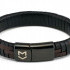 BLACK-BROWN LEATHER BRACELET WITH STAINLESS STEEL CLASP BY MENVARD MV1017