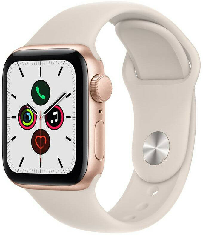 Apple Watch SE GPS 40mm Gold Aluminium Case with Starlight Sport Band MKQ03VR/A