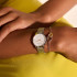 OLIVIA BURTON Signature 28mm Bee Ultra Slim Metallic White & Silver Mesh Watch 24000021