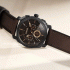 FOSSIL Machine Mid-Size Chronograph Brown Leather Watch FS4656